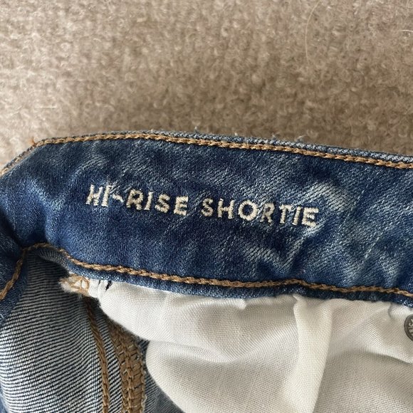 American Eagle Shorts Womens 2 Hi Rise Shortie Distressed Jean Cut Off Denim NEW - Picture 3 of 9